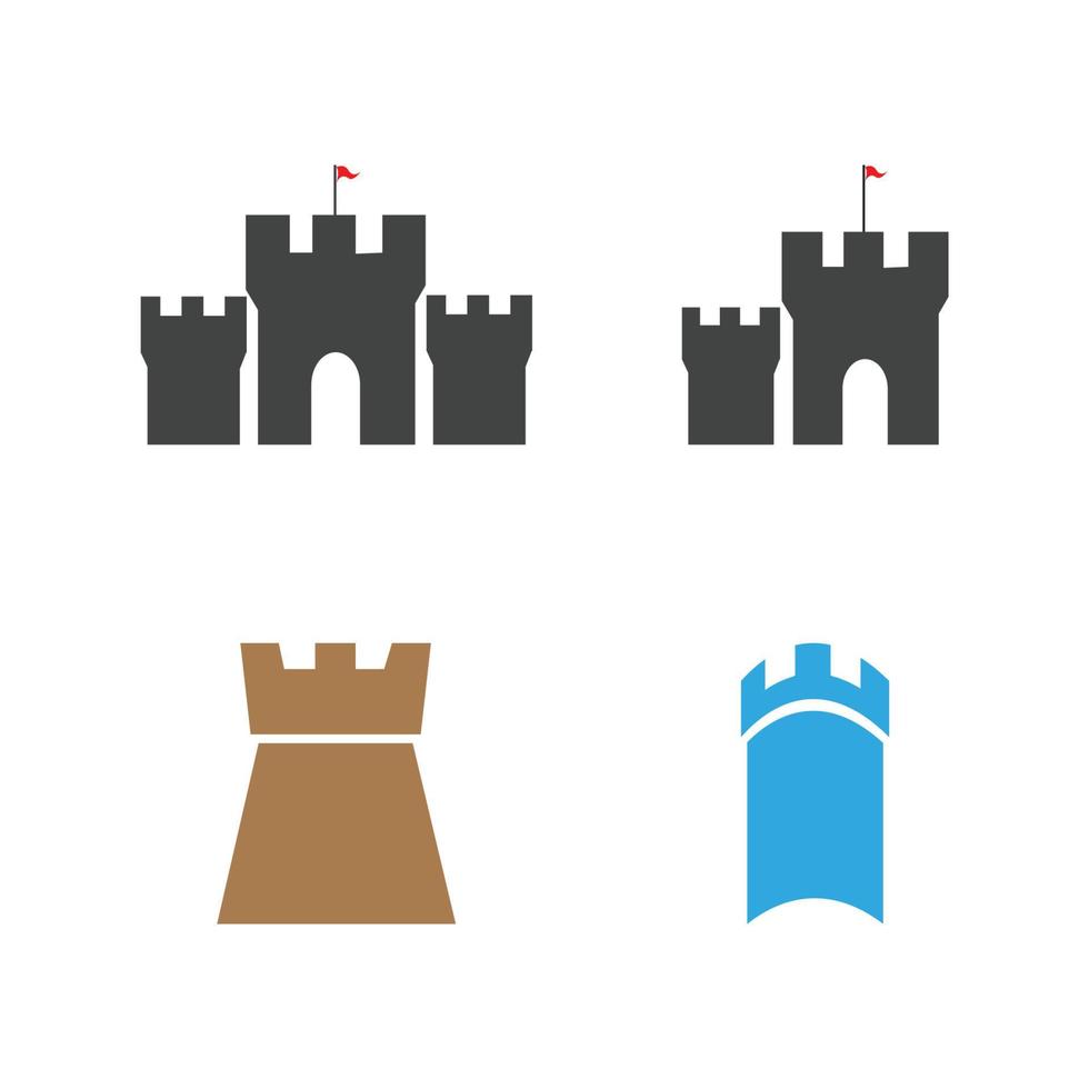 castelo ilustração vetorial ícone logotipo modelo de design vetor