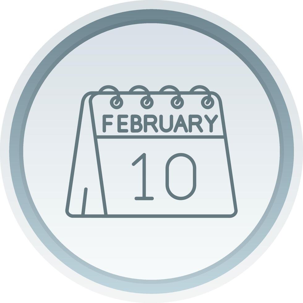 10º do fevereiro linear botão ícone vetor