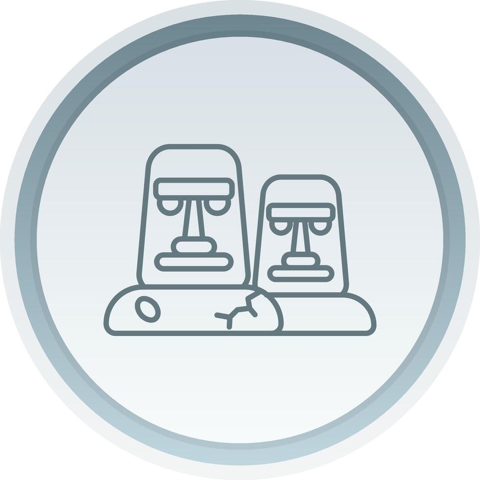moai linear botão ícone vetor