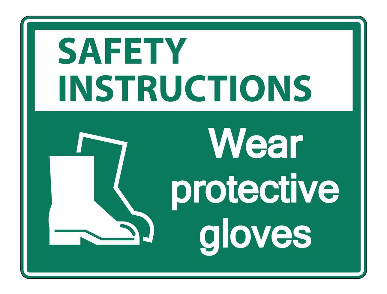 instruções de segurança usar calçado de proteção sinal em fundo transparente vetor