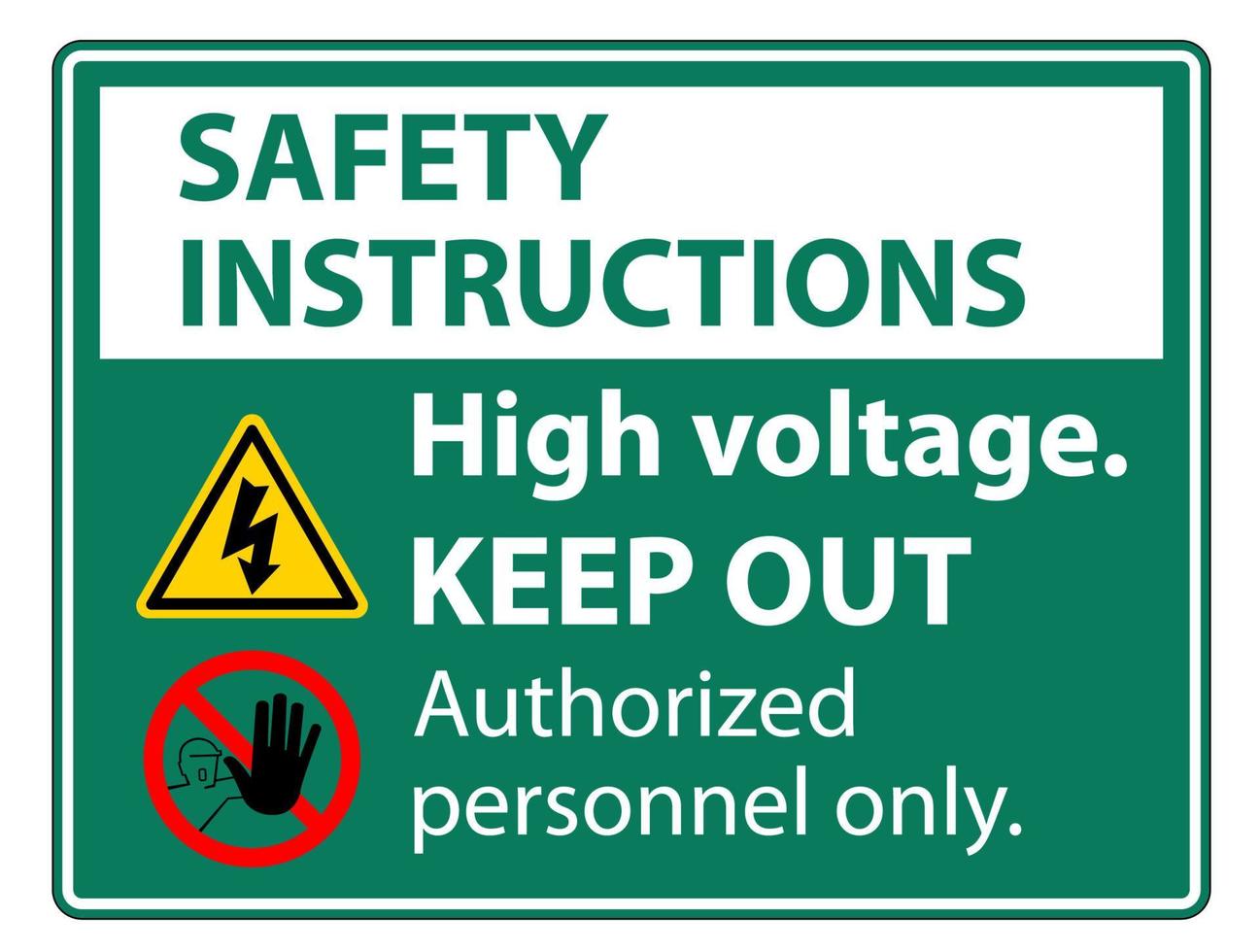 as instruções de segurança de alta tensão impedem a entrada de sinal isolado no fundo branco, ilustração vetorial eps.10 vetor