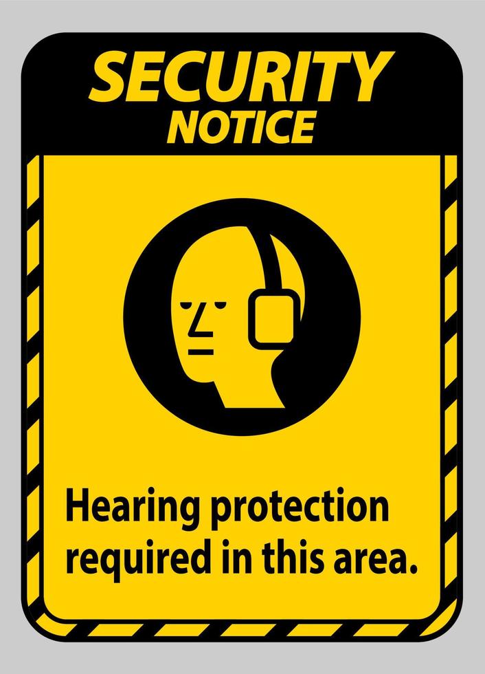 aviso de segurança sinal ppe proteção auditiva necessária nesta área com o símbolo vetor