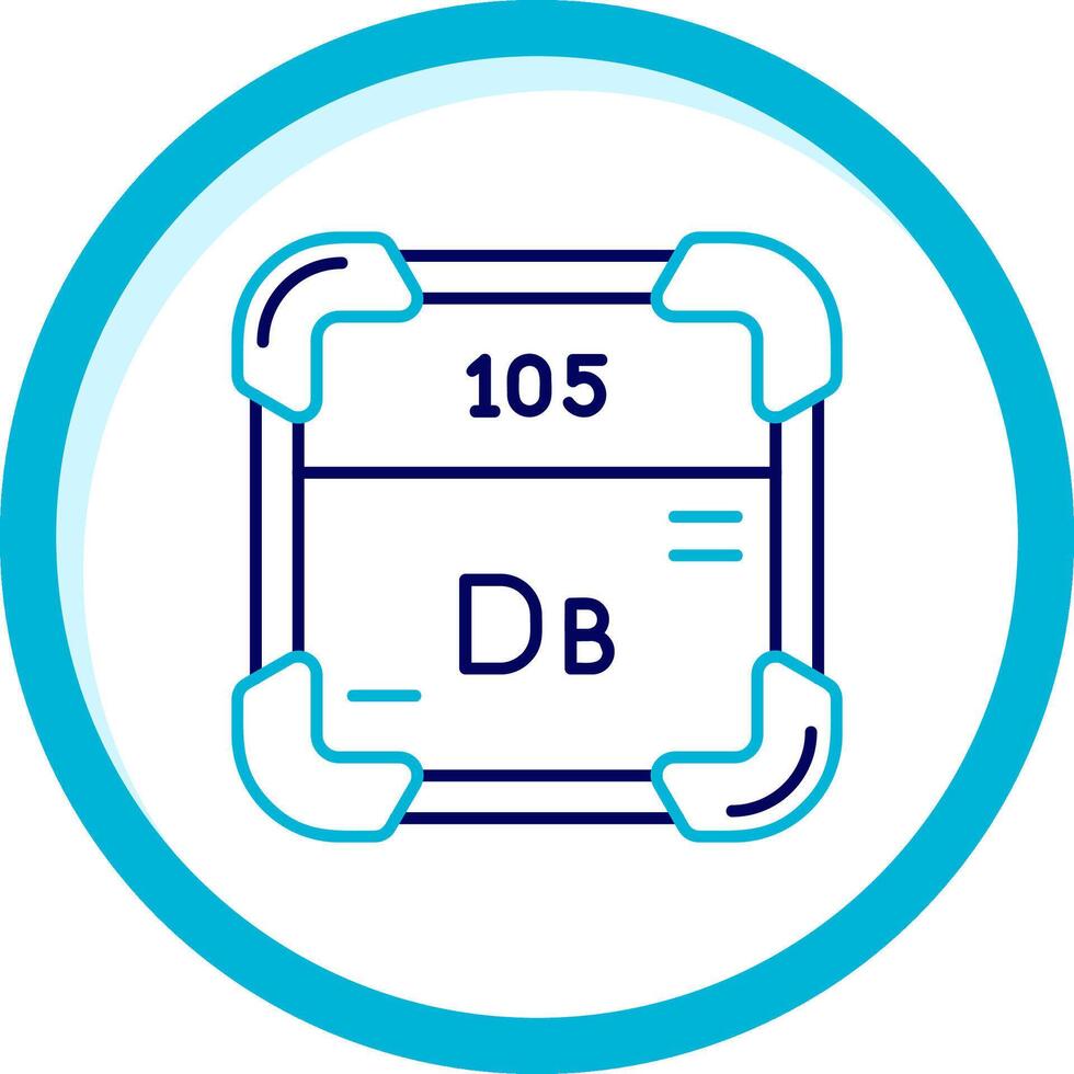 dubnium dois cor azul círculo ícone vetor