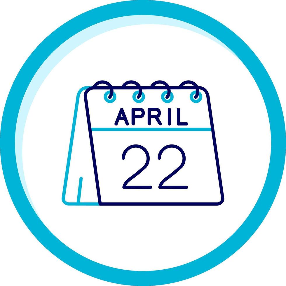 22º do abril dois cor azul círculo ícone vetor