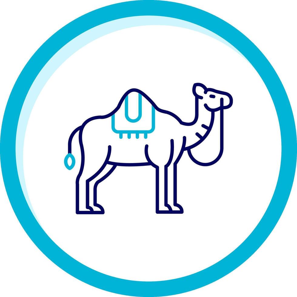 camelo dois cor azul círculo ícone vetor