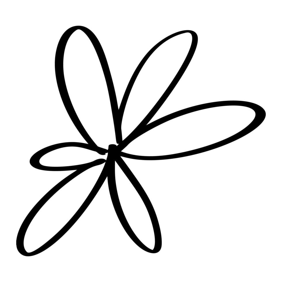 mão desenhado flor ícone. simples Preto esboço vetor ilustração grampo arte dentro rabisco estilo Projeto elemento para namorados dia cumprimento cartão, Casamento convite