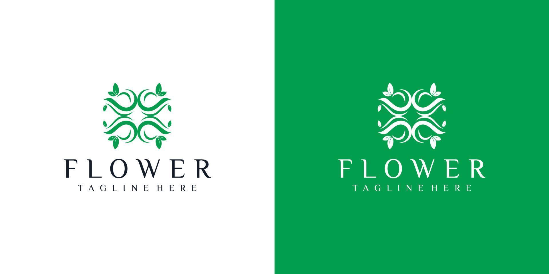 logotipo da flor moderna. projeto do vetor do ícone do logotipo do ornamento. símbolo de logotipo de vetor ornamento elegante premium