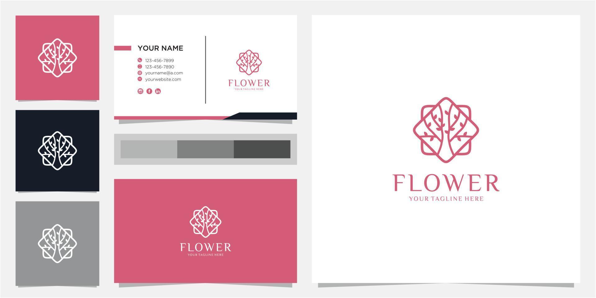 inspiração incrível para o design do logotipo da flor vetor