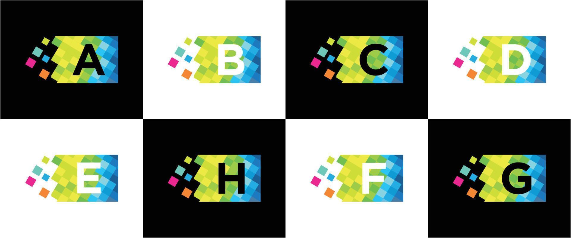 conjunto de ícone da letra a - h inspiração para o design do logotipo vetor