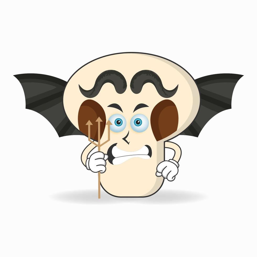 o personagem mascote dos cogumelos se torna um demônio. ilustração vetorial vetor