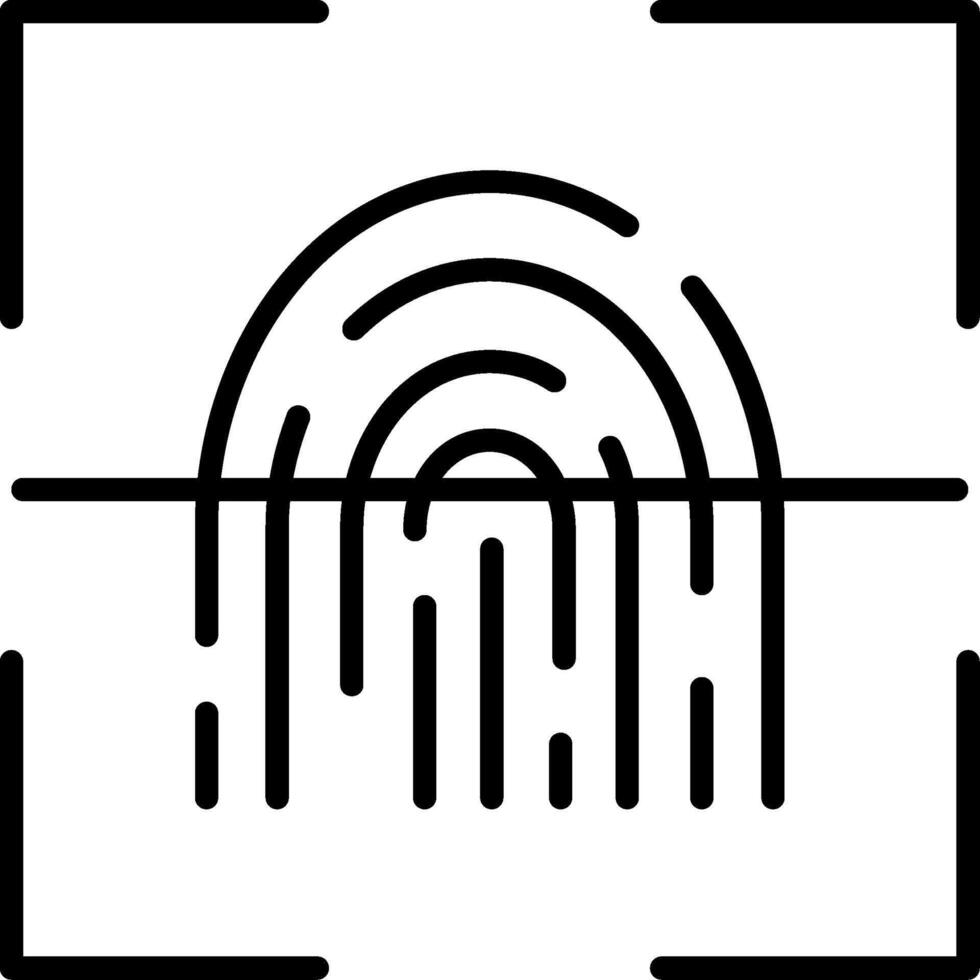 ícone de vetor de scanner de impressão digital