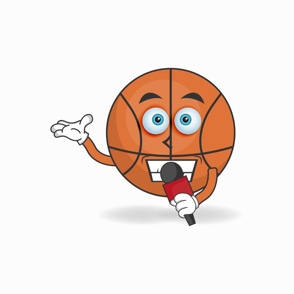 o personagem mascote do basquete torna-se um anfitrião. ilustração vetorial vetor