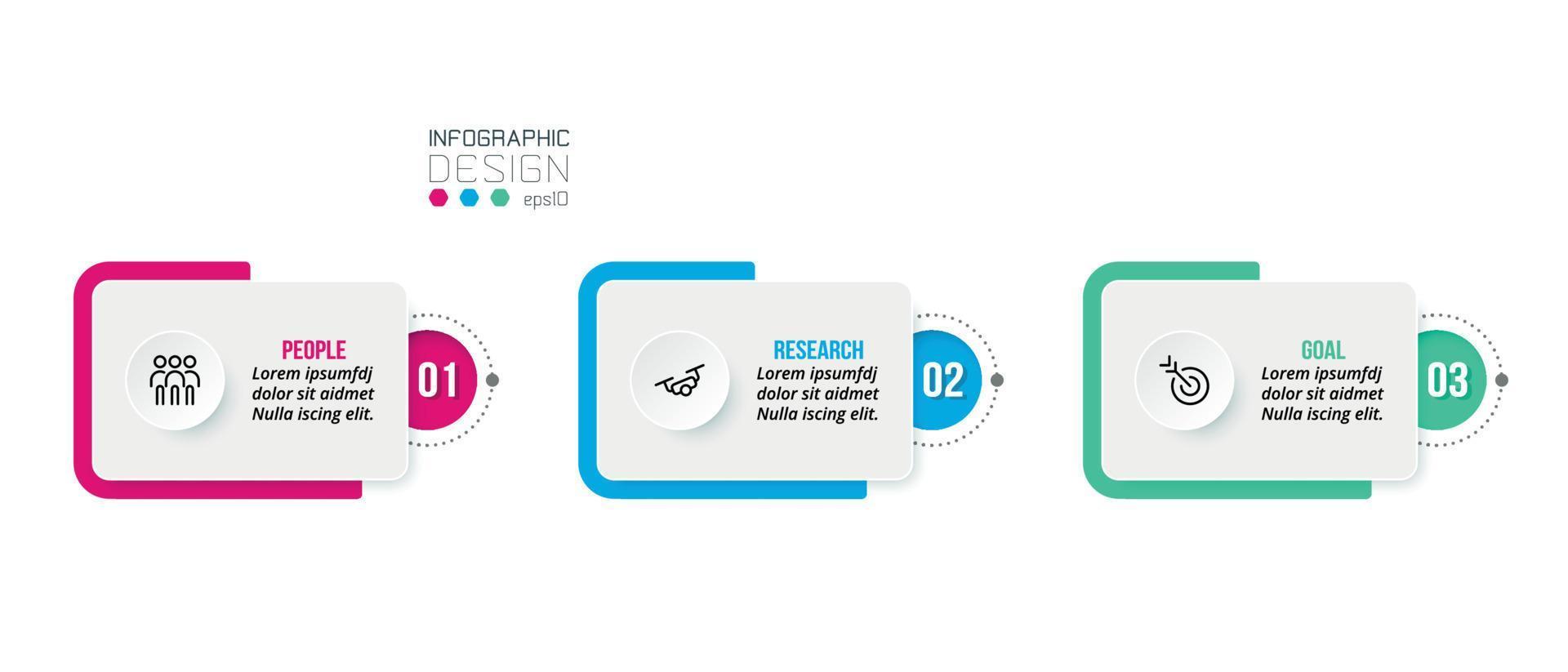 modelo de infográfico de conceito de negócio com opção. vetor