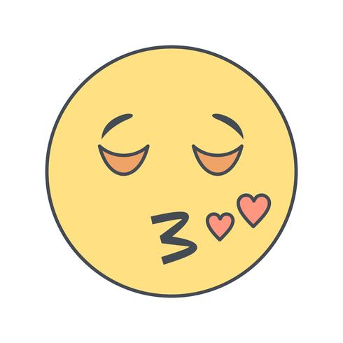 Kiss Emoji Vector Icon