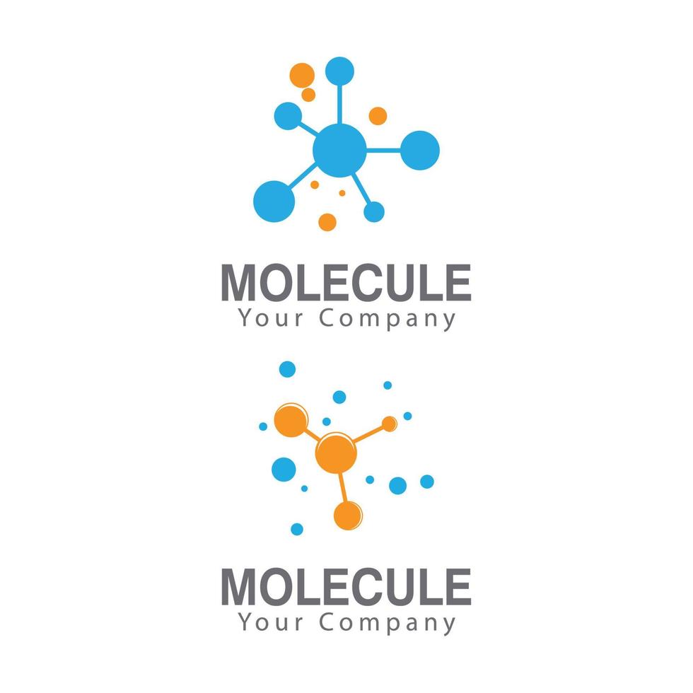 molécula símbolo logotipo modelo ilustração vetorial design vetor