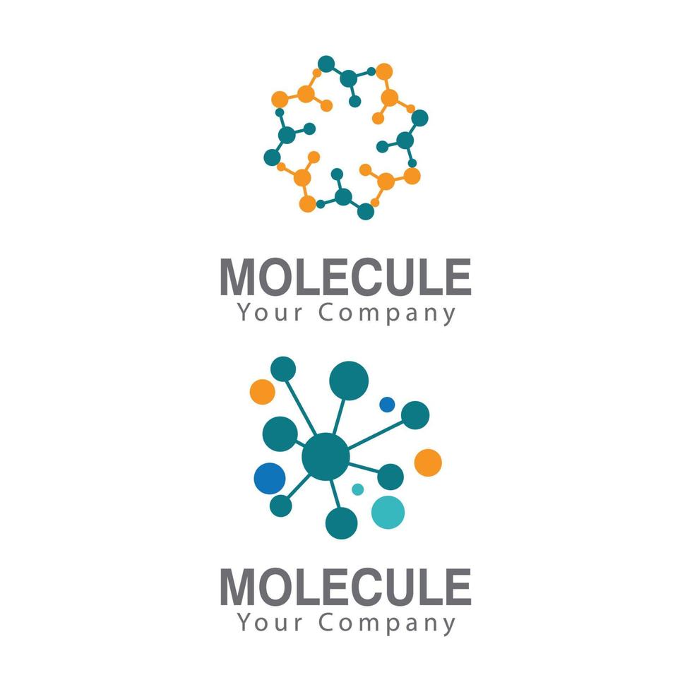 molécula símbolo logotipo modelo ilustração vetorial design vetor