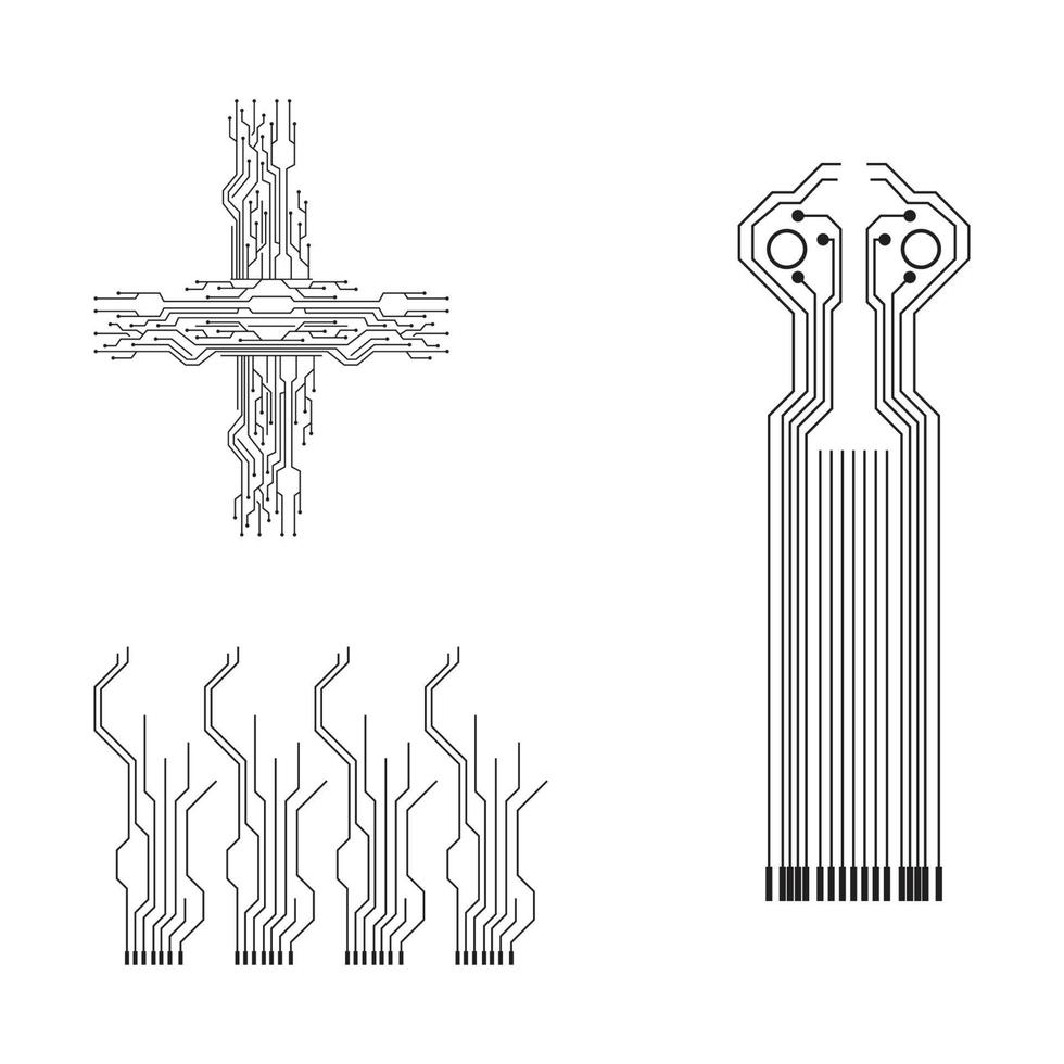 circuito logotipo modelo ilustração vetorial ícone design vetor