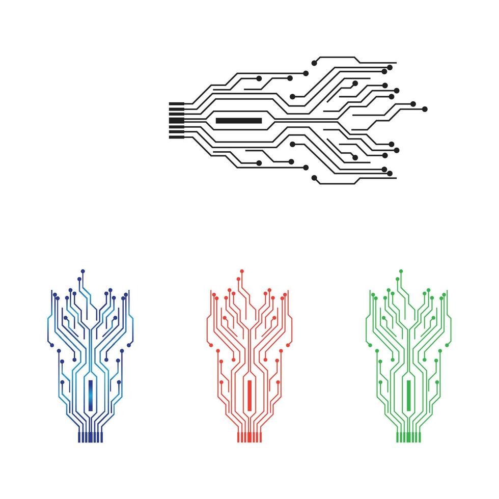 circuito logotipo modelo ilustração vetorial ícone design vetor