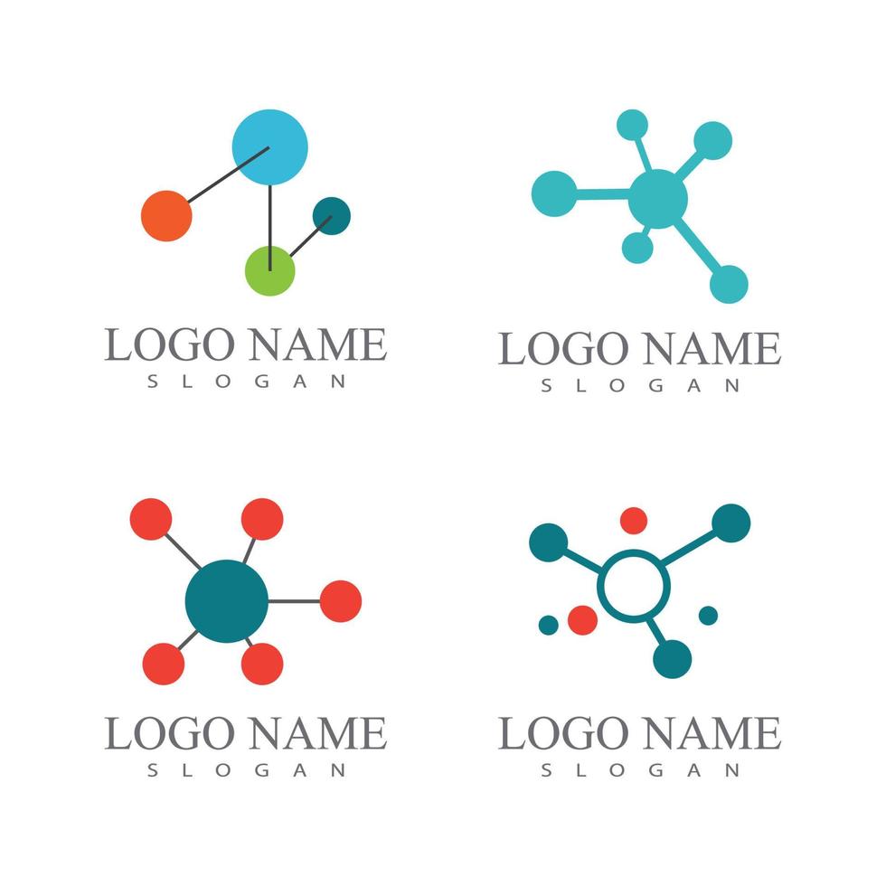 molécula símbolo logotipo modelo ilustração vetorial design vetor