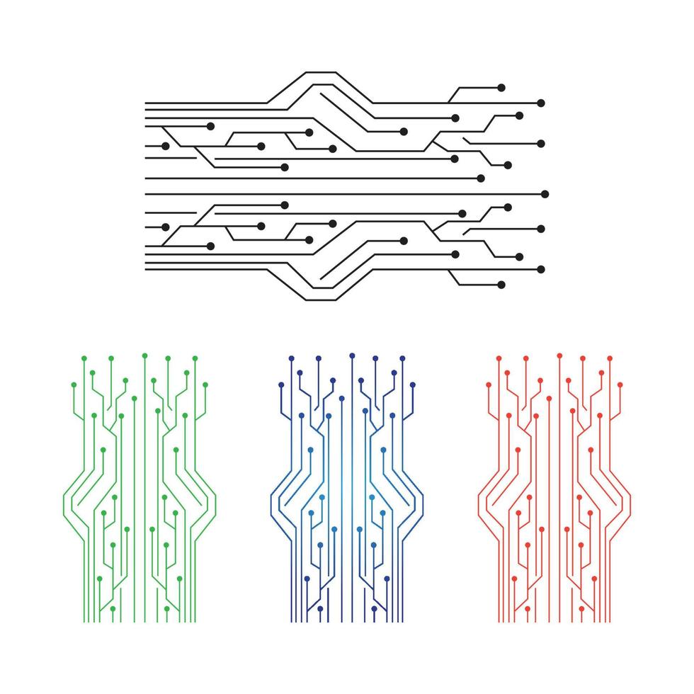 circuito logotipo modelo ilustração vetorial ícone design vetor