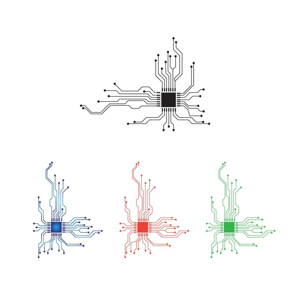 circuito logotipo modelo ilustração vetorial ícone design vetor