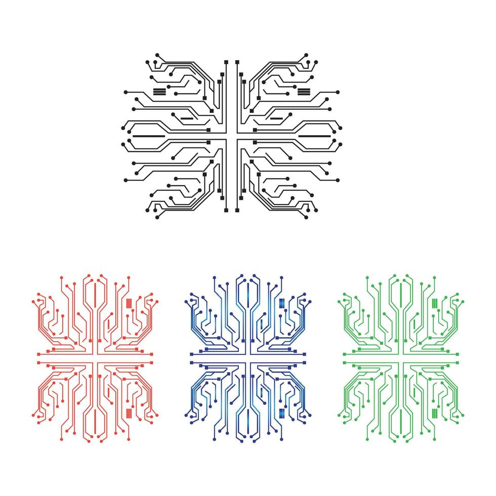 circuito logotipo modelo ilustração vetorial ícone design vetor