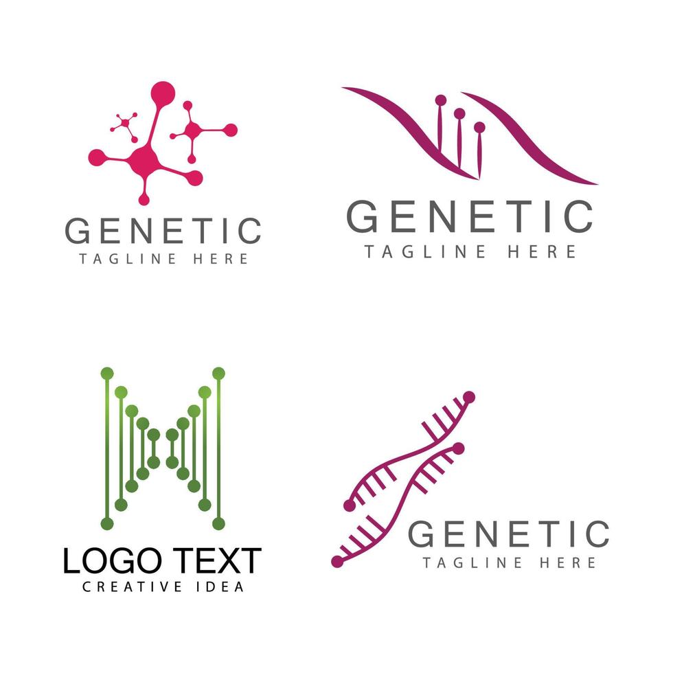 ilustração do símbolo vetorial modelo de logotipo de gene dna vetor