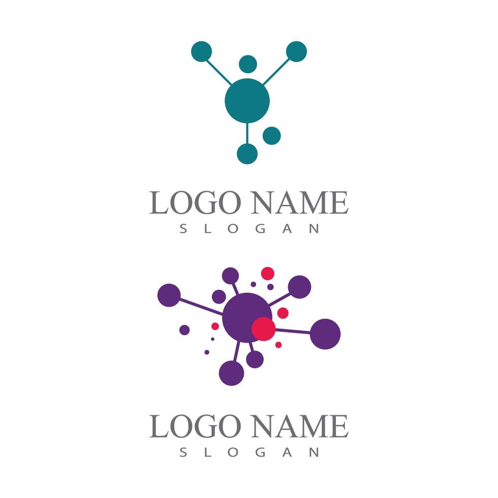 molécula símbolo logotipo modelo ilustração vetorial design vetor