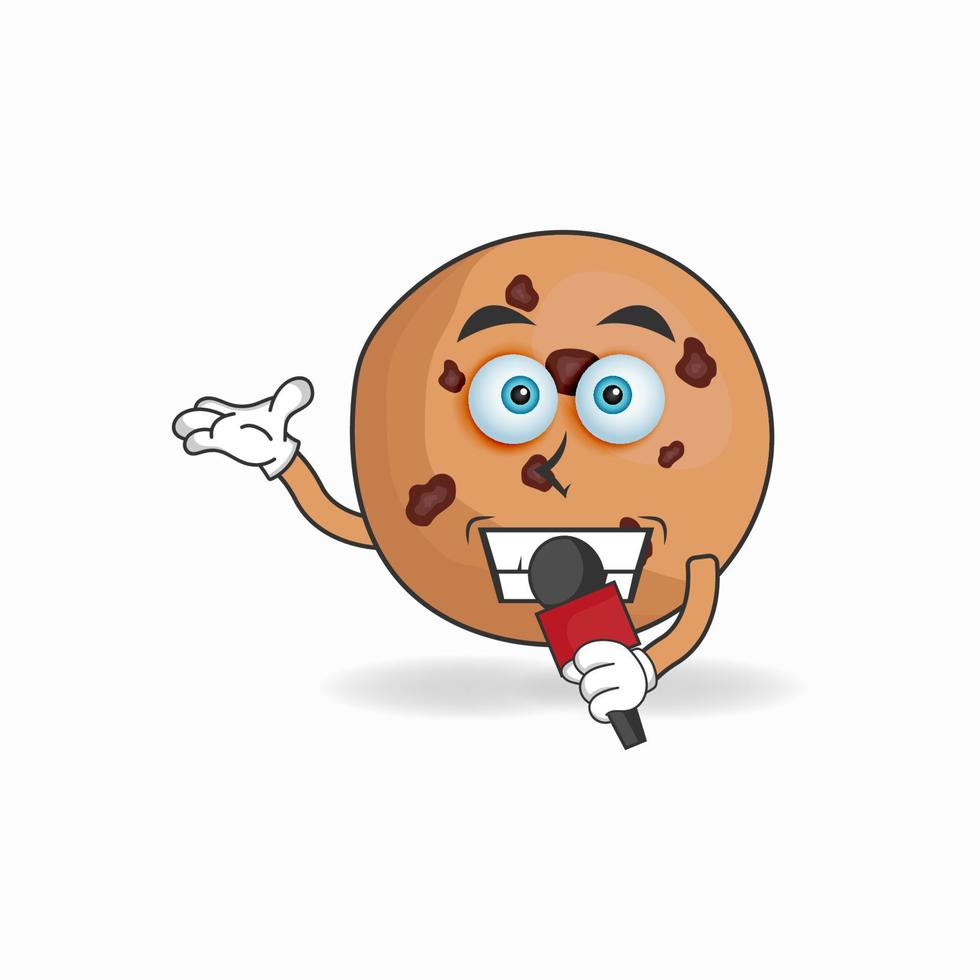 o personagem mascote dos cookies torna-se um hospedeiro. ilustração vetorial vetor