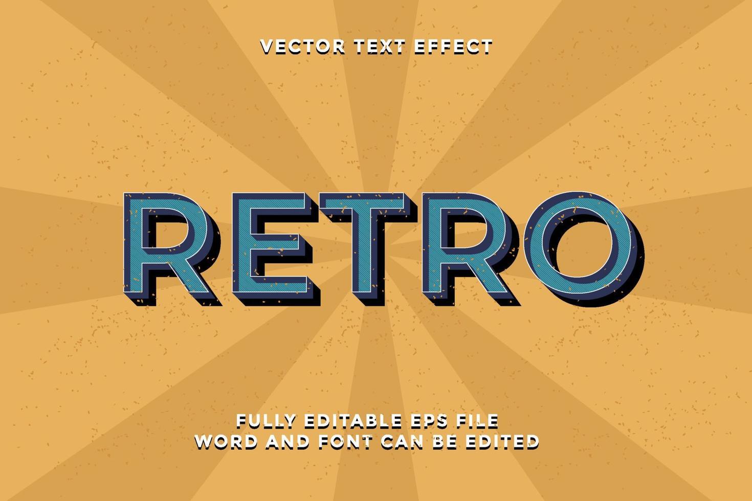 efeito de texto retro editável vetor