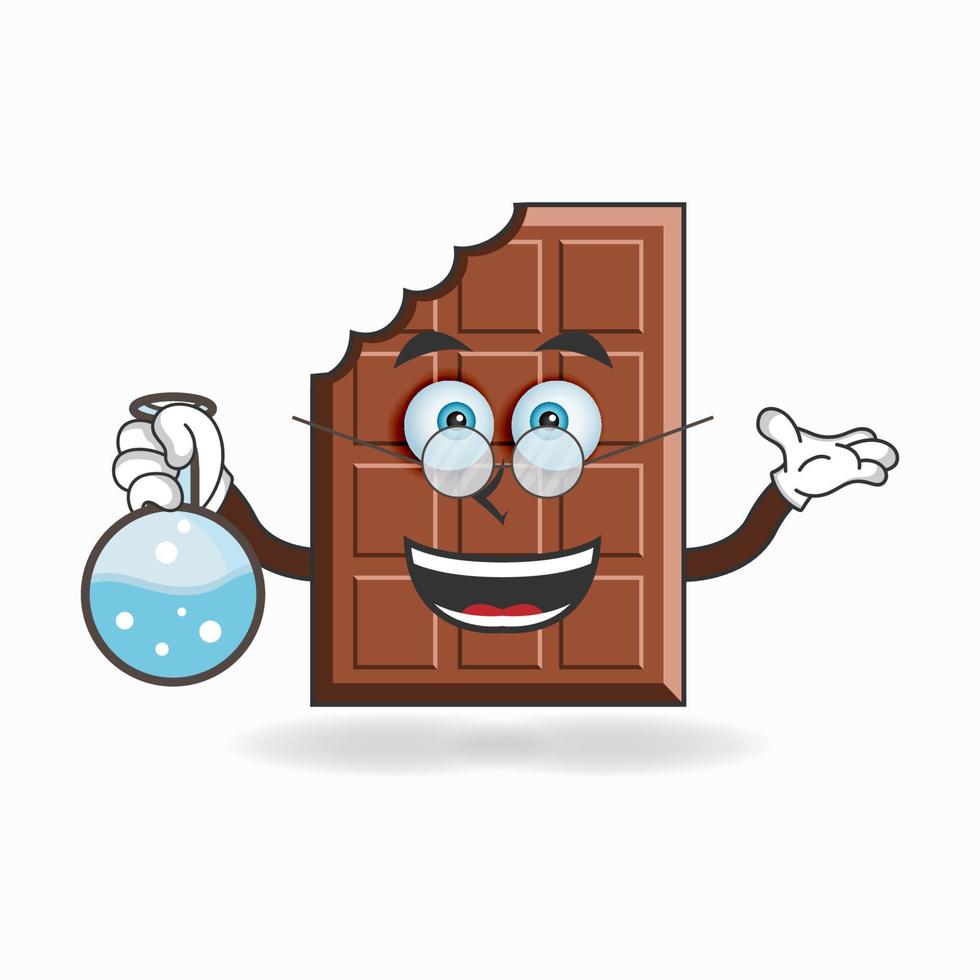 o personagem mascote do chocolate se torna um cientista. ilustração vetorial vetor