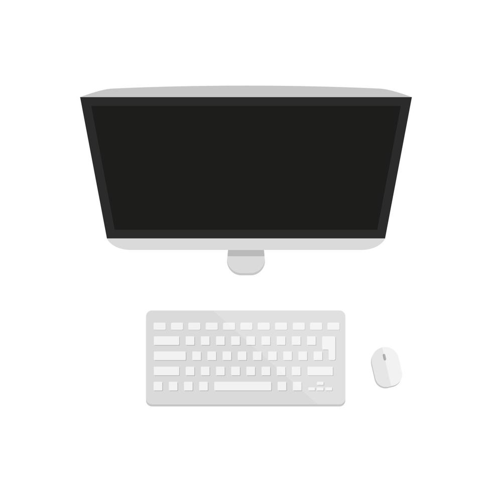 monitor de computador, teclado, mouse. ilustração vetorial vetor