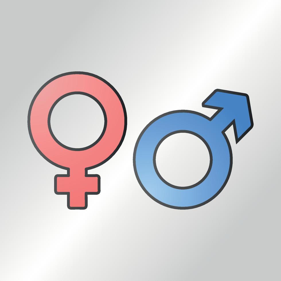 ilustração em vetor gradiente de símbolos de gênero masculino e feminino
