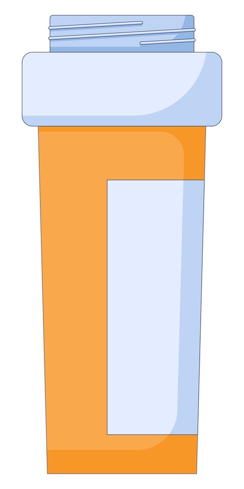 ícone do frasco de comprimidos em um estilo simples, recipiente de plástico de comprimidos laranja da medicina, ilustração isolada em um fundo branco. vetor