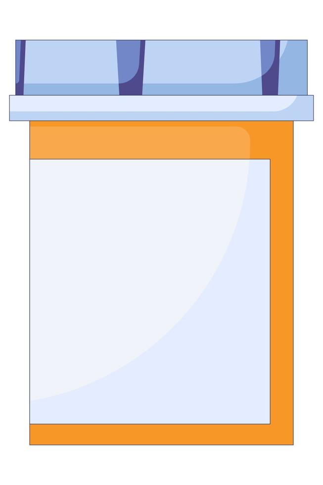 ícone do frasco de comprimidos em um estilo simples, recipiente de plástico de comprimidos laranja da medicina, ilustração isolada em um fundo branco. vetor