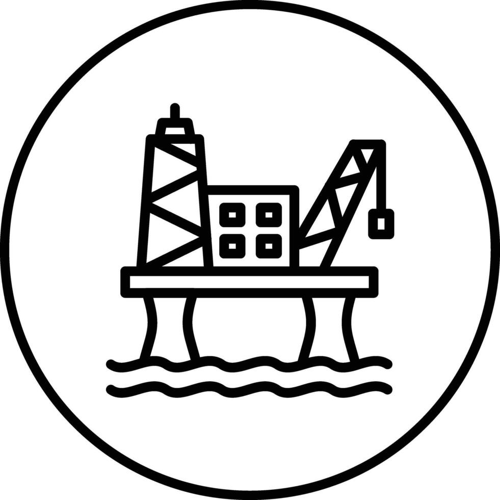 ícone de vetor de plataforma de petróleo