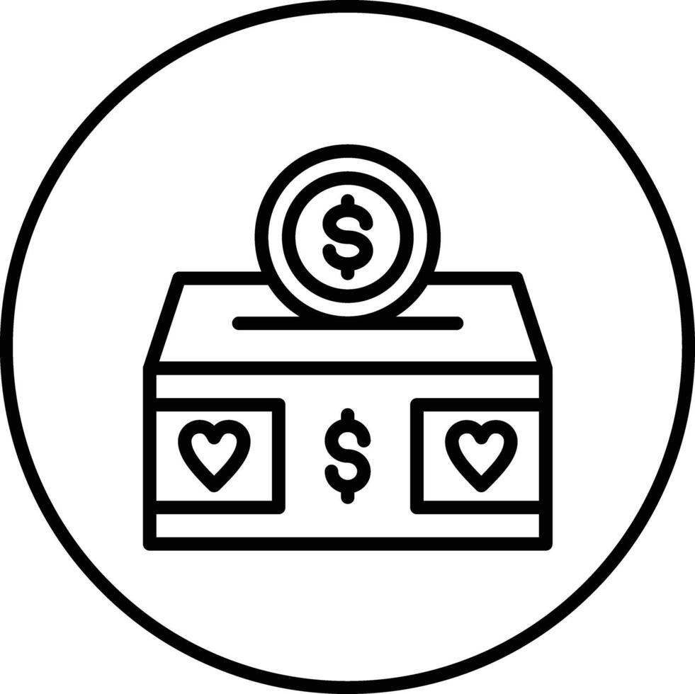 ícone de vetor de caixa de doação