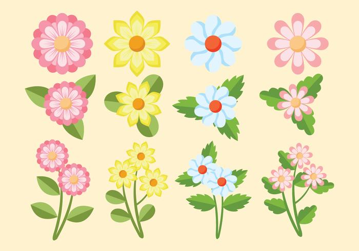 Conjunto de clipart de flor vetor