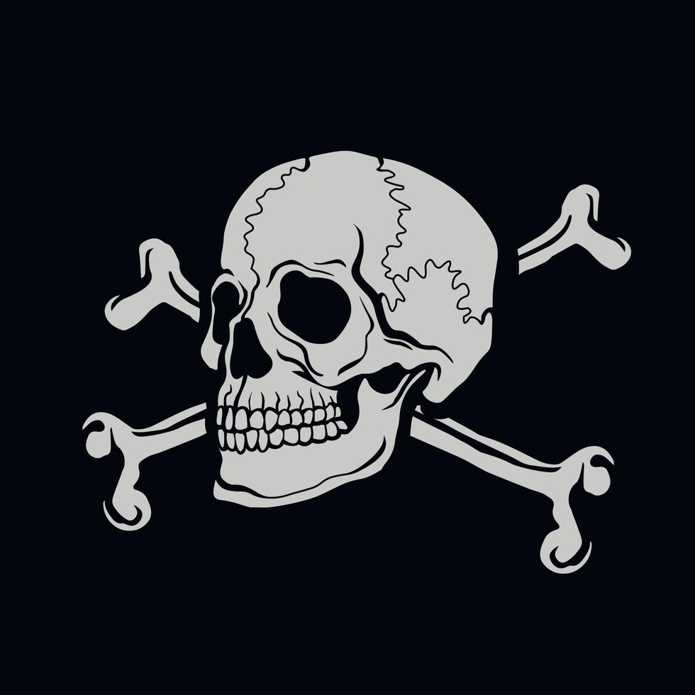 emblema agressivo com caveira, camisetas com design vintage grunge vetor