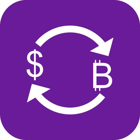 Troca de Bitcoin com ícone de vetor de dólar