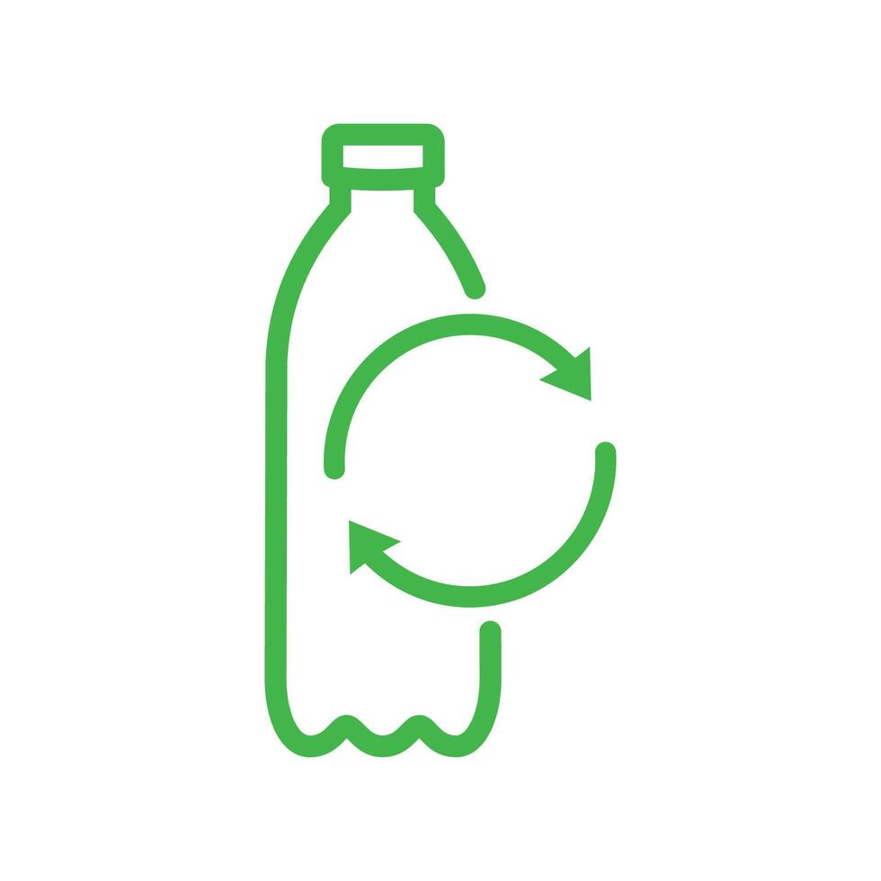 reciclar plástico garrafa. linha vetor. vetor