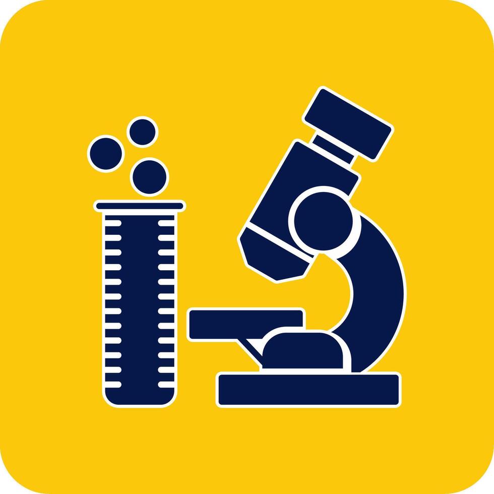 laboratório glifo quadrado dois cor ícone vetor