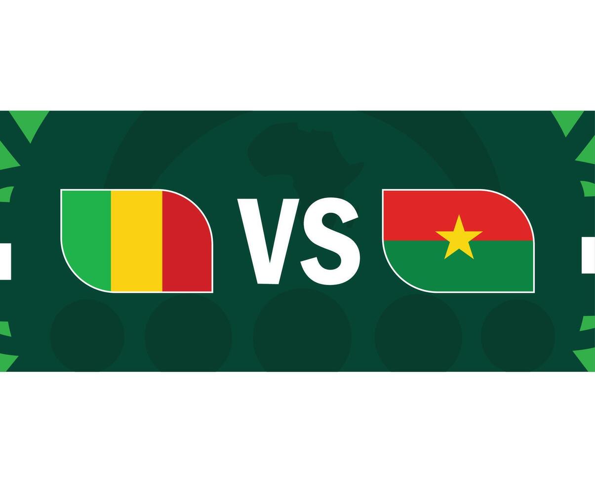 mali e burkina faso bandeira Combine africano nações 2023 emblema equipes países africano futebol símbolo logotipo Projeto vetor ilustração