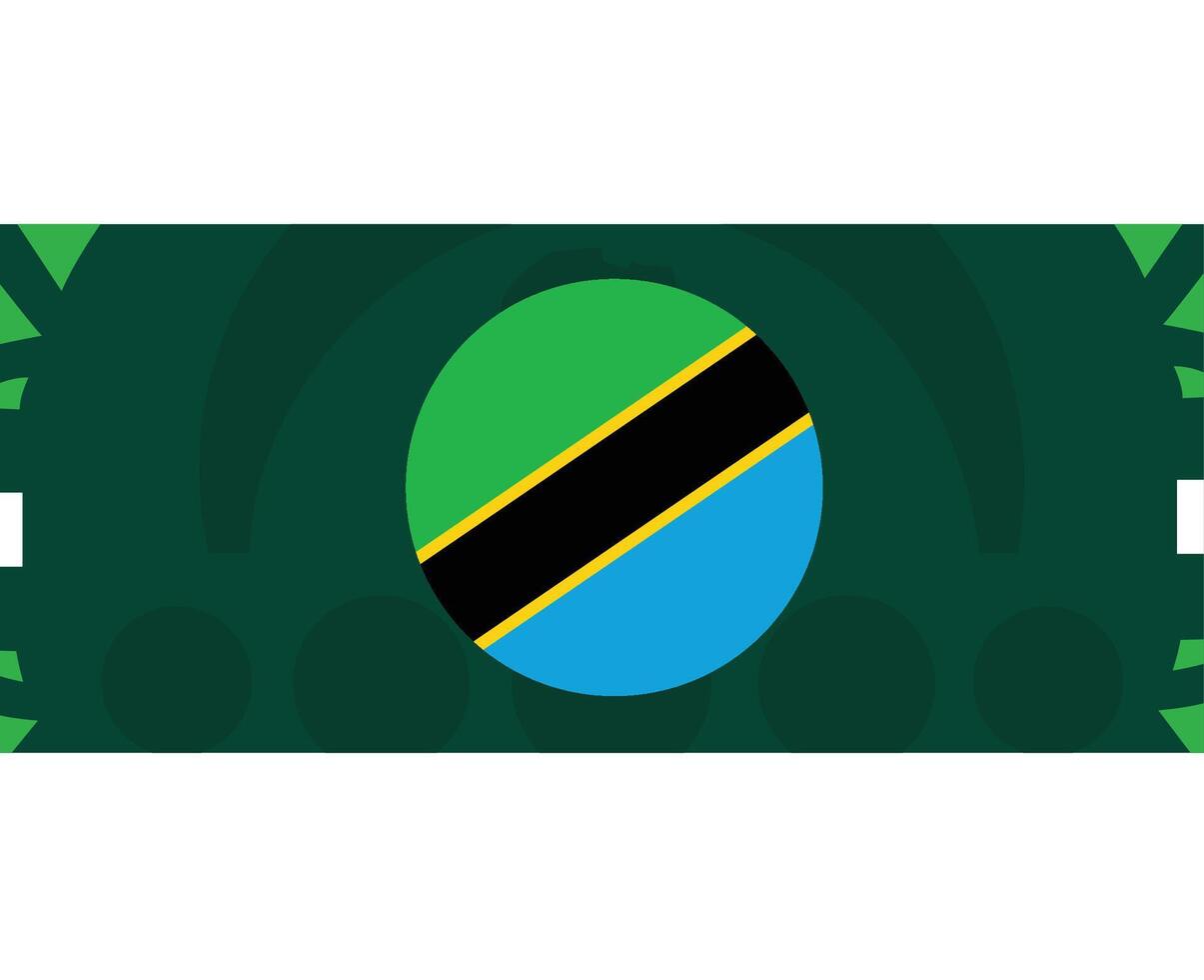 Tanzânia bandeira emblema africano nações 2023 equipes países africano futebol símbolo logotipo Projeto vetor ilustração