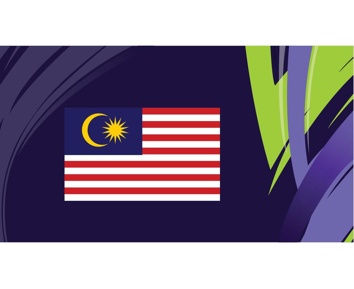Malásia bandeira emblema ásia nações 2023 equipes países ásia futebol símbolo logotipo Projeto vetor ilustração
