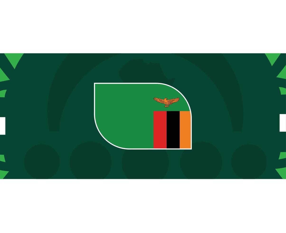 Zâmbia emblema bandeira africano nações 2023 equipes países africano futebol símbolo logotipo Projeto vetor ilustração