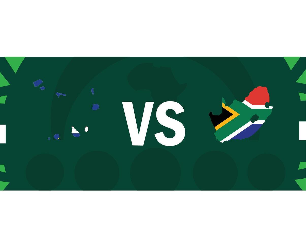capa verde e sul África Combine mapa bandeiras africano nações 2023 emblemas equipes países africano futebol símbolo logotipo Projeto vetor ilustração