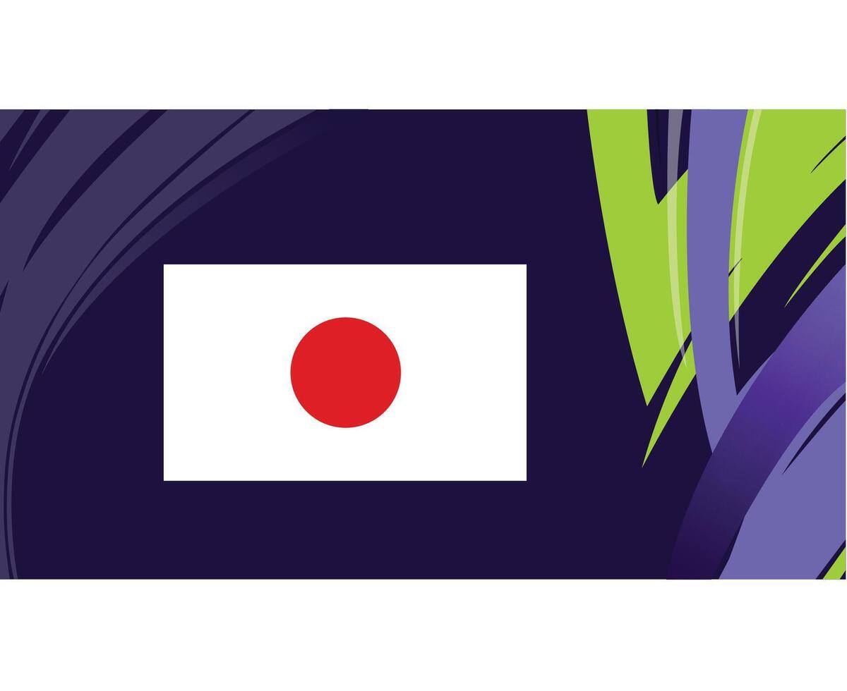 Japão bandeira emblema ásia nações 2023 equipes países ásia futebol símbolo logotipo Projeto vetor ilustração