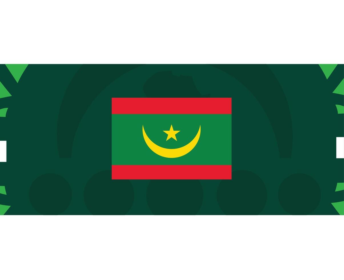 Mauritânia bandeira africano nações 2023 equipes países africano futebol símbolo logotipo Projeto vetor ilustração