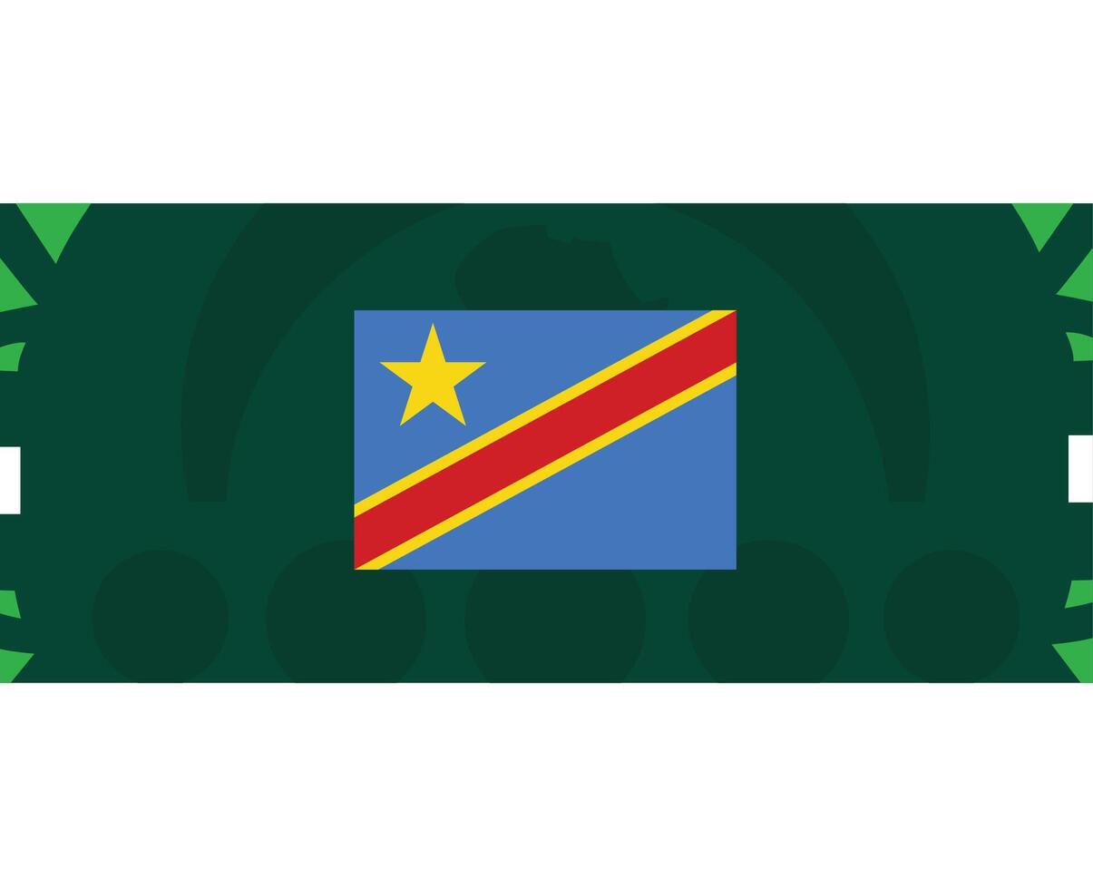 dr Congo bandeira africano nações 2023 equipes países africano futebol símbolo logotipo Projeto vetor ilustração